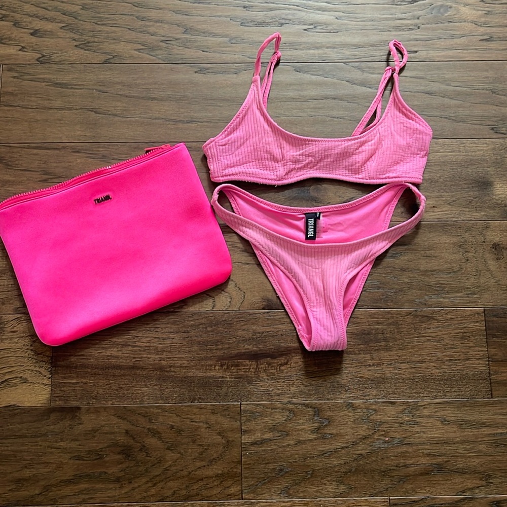 Pink Triangl Bikini Top & Cheeky Bottom, XS